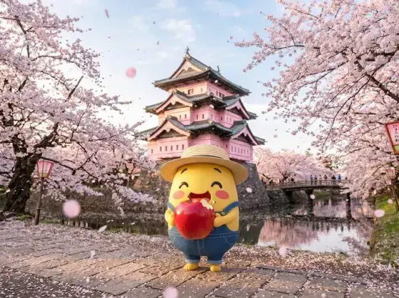 Aomori mascot at landmark
