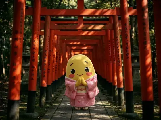 Kyoto mascot at landmark