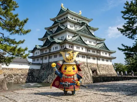 Nagoya mascot at landmark