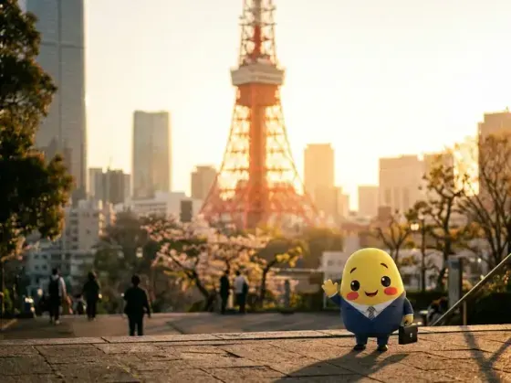 Tokyo mascot at landmark